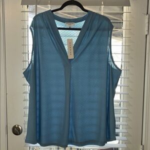 Chico's Elegant Blue Sleeveless Blouse